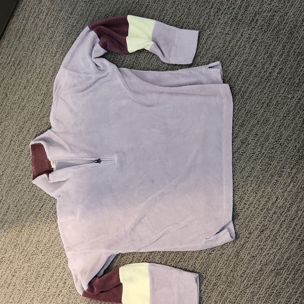 Faherty Cabana Towel Terry Quarter Zip Size Medium - Picture 6 of 12